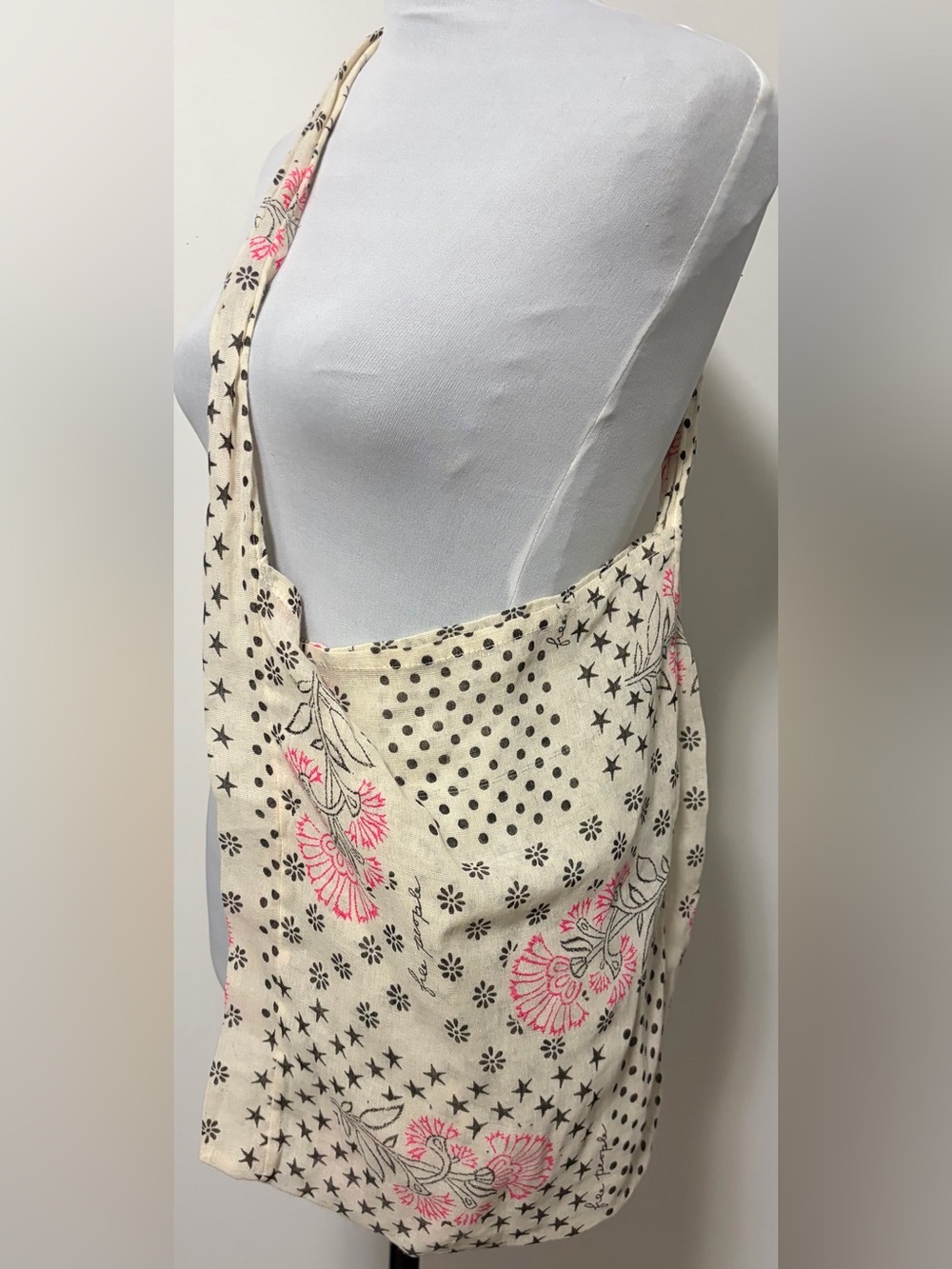 Free People Bag Gauze Boho Reusable Shopping Floral Bag Tote Beach Boho - Picture 5 of 5